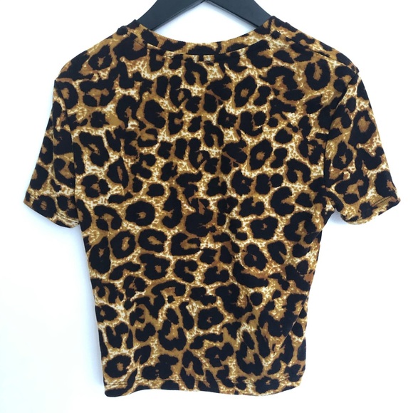 Zara Trafaluc Cropped Leopard Print Top - Picture 2 of 6
